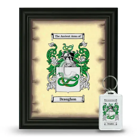 Draughon Framed Coat of Arms and Keychain - Black