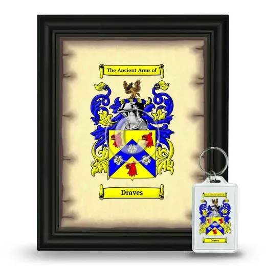 Draves Framed Coat of Arms and Keychain - Black
