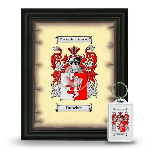 Drescher Framed Coat of Arms and Keychain - Black