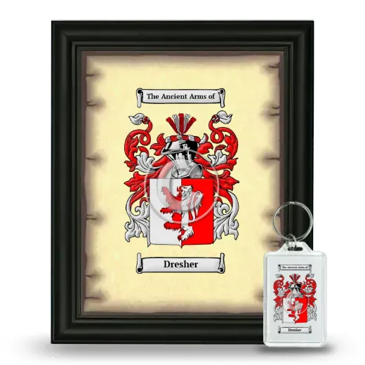 Dresher Framed Coat of Arms and Keychain - Black