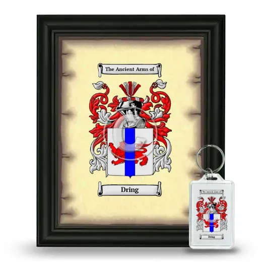 Dring Framed Coat of Arms and Keychain - Black