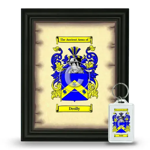 Drolly Framed Coat of Arms and Keychain - Black