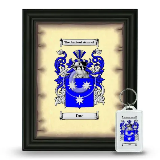 Duc Framed Coat of Arms and Keychain - Black