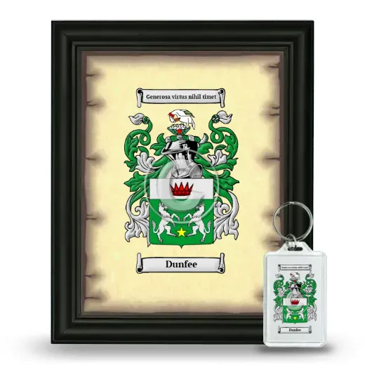 Dunfee Framed Coat of Arms and Keychain - Black