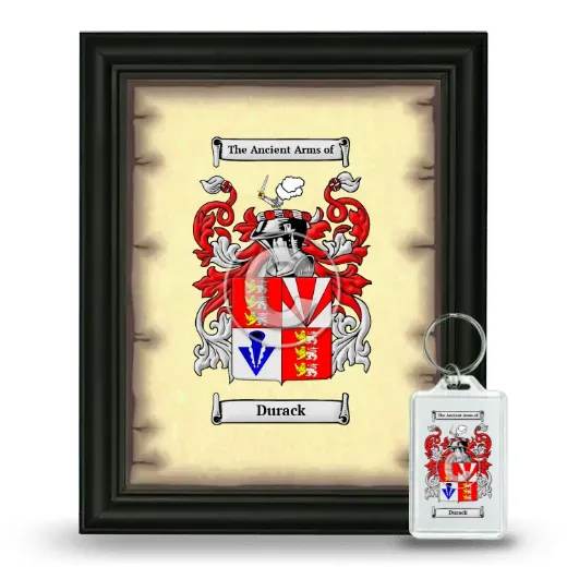 Durack Framed Coat of Arms and Keychain - Black