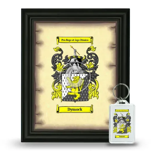 Dymock Framed Coat of Arms and Keychain - Black