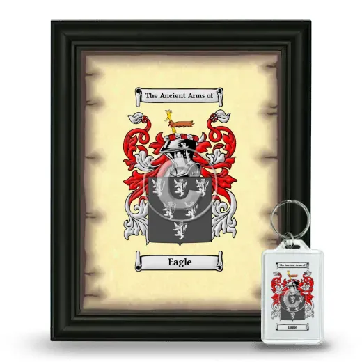 Eagle Framed Coat of Arms and Keychain - Black