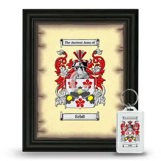 Echil Framed Coat of Arms and Keychain - Black