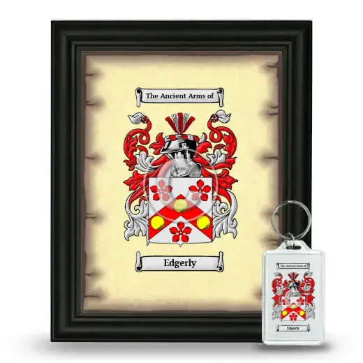 Edgerly Framed Coat of Arms and Keychain - Black