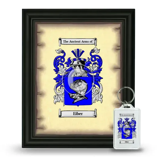 Eiber Framed Coat of Arms and Keychain - Black