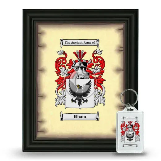 Elham Framed Coat of Arms and Keychain - Black