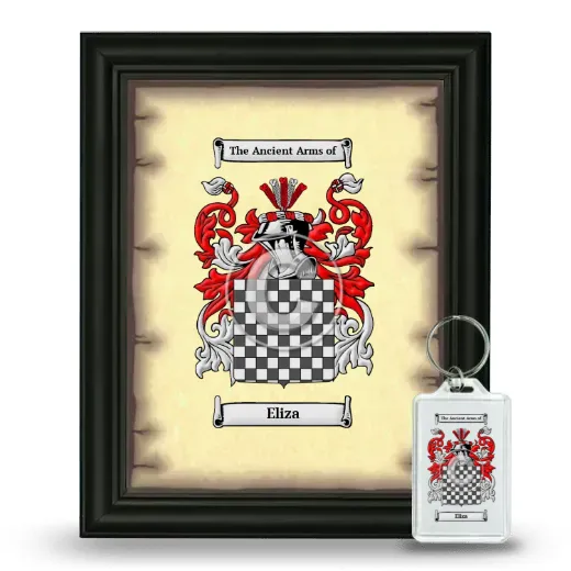Eliza Framed Coat of Arms and Keychain - Black