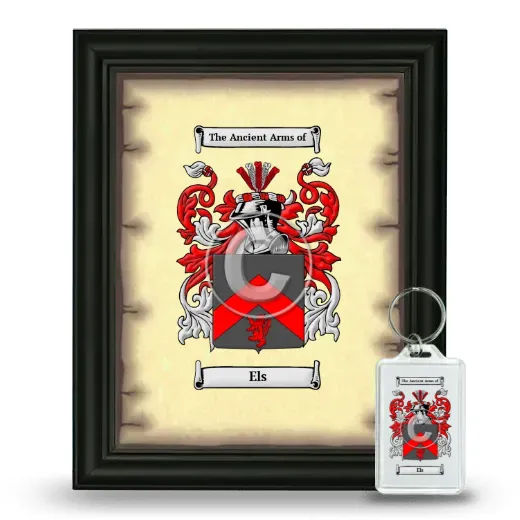 Els Framed Coat of Arms and Keychain - Black