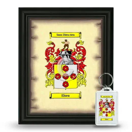 Elsea Framed Coat of Arms and Keychain - Black