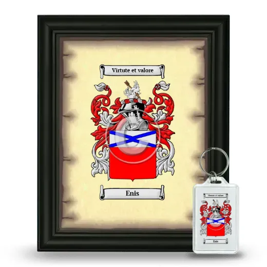 Enis Framed Coat of Arms and Keychain - Black