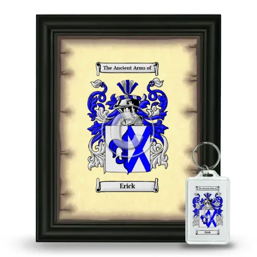 Erick Framed Coat of Arms and Keychain - Black