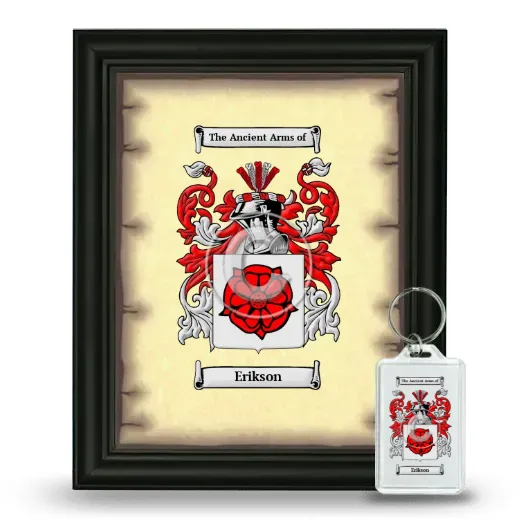 Erikson Framed Coat of Arms and Keychain - Black