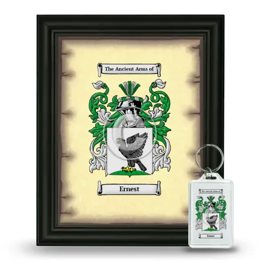 Ernest Framed Coat of Arms and Keychain - Black