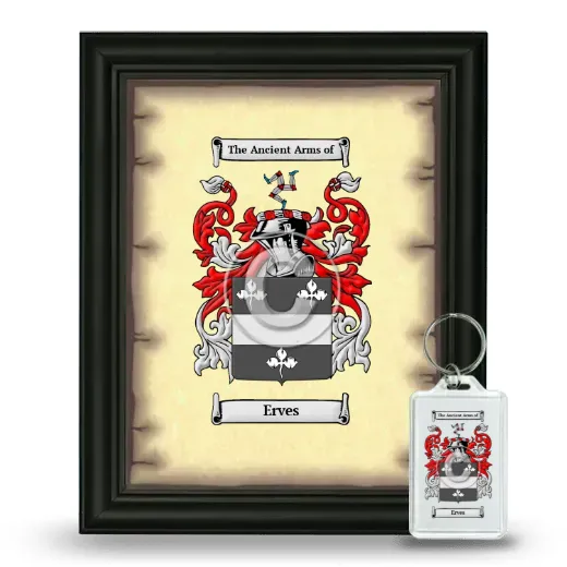 Erves Framed Coat of Arms and Keychain - Black