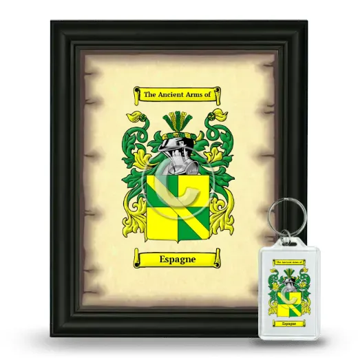 Espagne Framed Coat of Arms and Keychain - Black