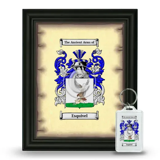 Esquivel Framed Coat of Arms and Keychain - Black