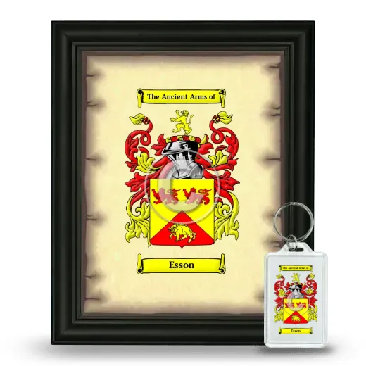 Esson Framed Coat of Arms and Keychain - Black