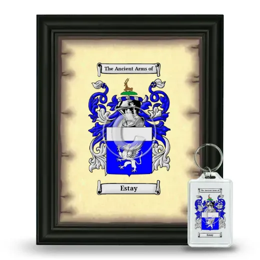 Estay Framed Coat of Arms and Keychain - Black