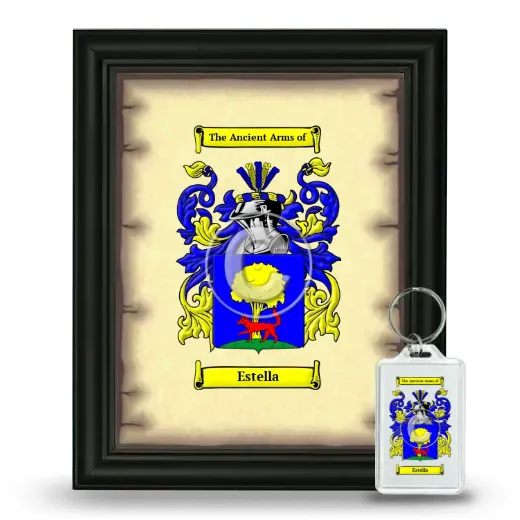 Estella Framed Coat of Arms and Keychain - Black