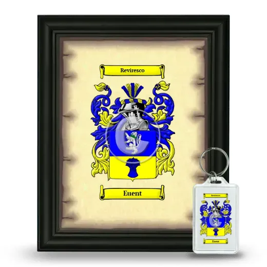 Euent Framed Coat of Arms and Keychain - Black