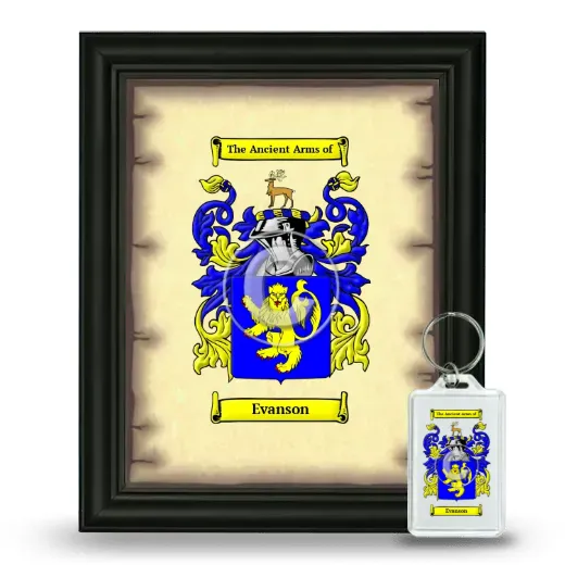 Evanson Framed Coat of Arms and Keychain - Black