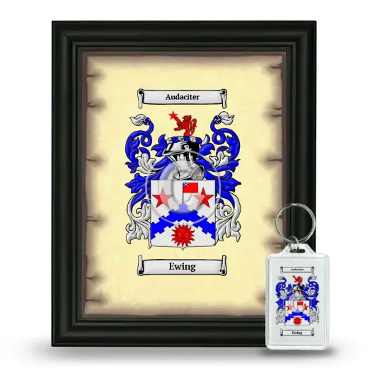 Ewing Framed Coat of Arms and Keychain - Black