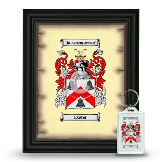 Exeter Framed Coat of Arms and Keychain - Black