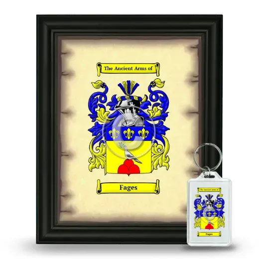 Fages Framed Coat of Arms and Keychain - Black