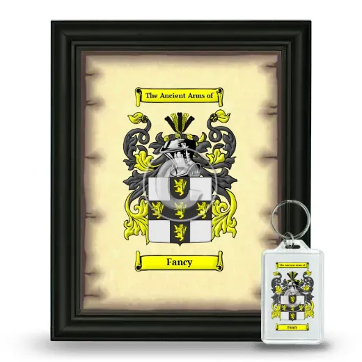 Fancy Framed Coat of Arms and Keychain - Black