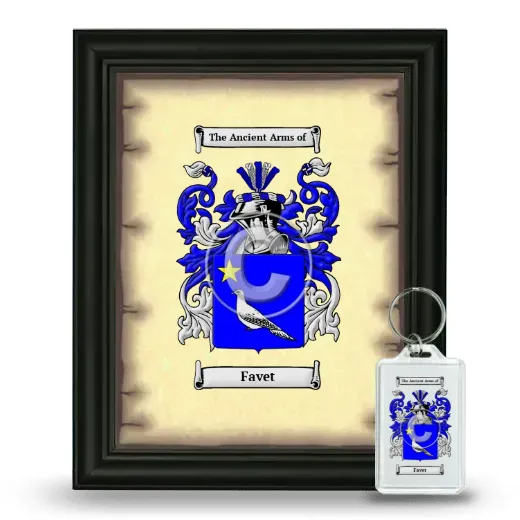 Favet Framed Coat of Arms and Keychain - Black