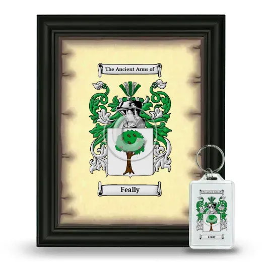 Feally Framed Coat of Arms and Keychain - Black