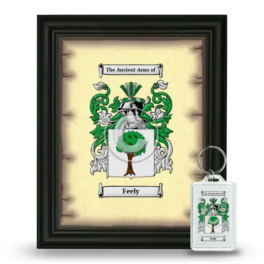 Feely Framed Coat of Arms and Keychain - Black