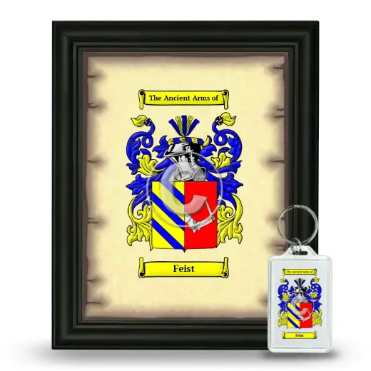 Feist Framed Coat of Arms and Keychain - Black