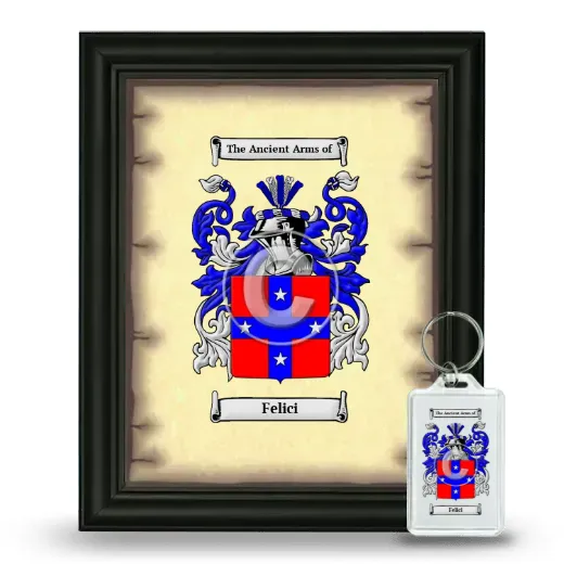 Felici Framed Coat of Arms and Keychain - Black