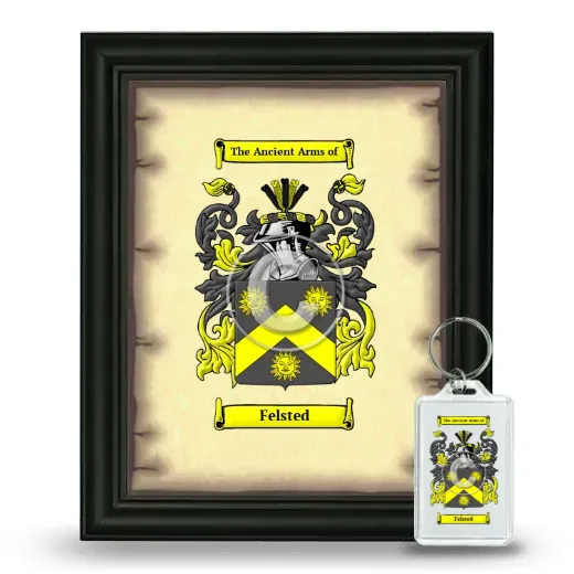 Felsted Framed Coat of Arms and Keychain - Black