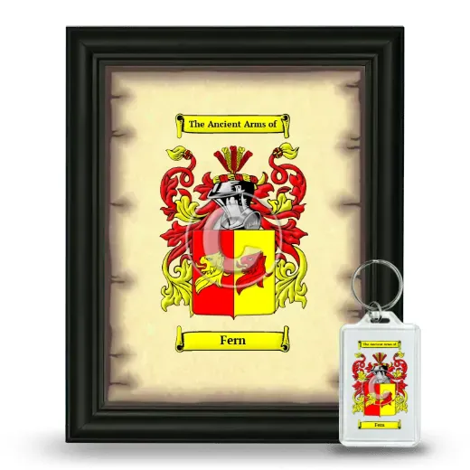 Fern Framed Coat of Arms and Keychain - Black