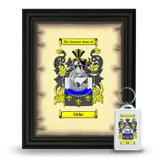 Ficks Framed Coat of Arms and Keychain - Black