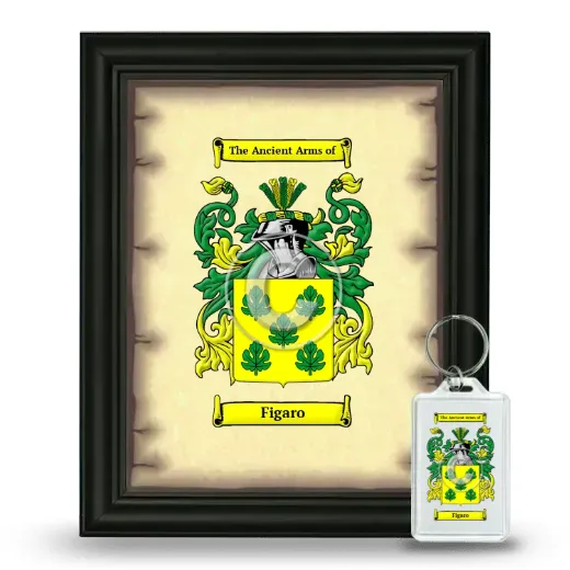 Figaro Framed Coat of Arms and Keychain - Black