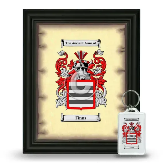 Finns Framed Coat of Arms and Keychain - Black