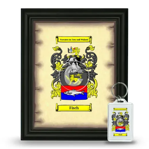 Fisch Framed Coat of Arms and Keychain - Black