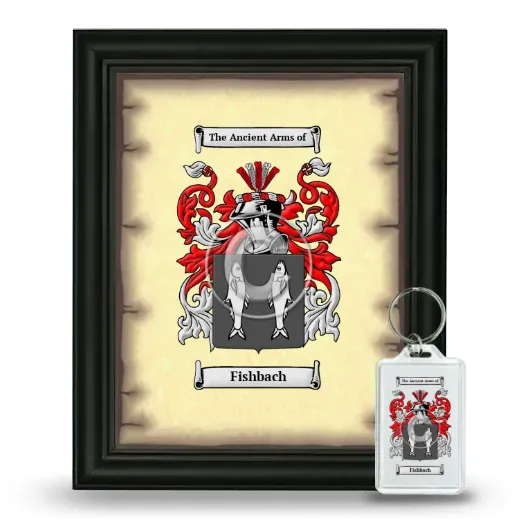 Fishbach Framed Coat of Arms and Keychain - Black