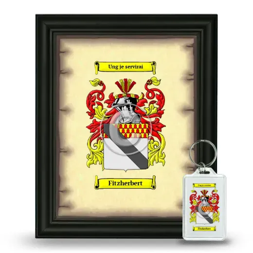 Fitzherbert Framed Coat of Arms and Keychain - Black