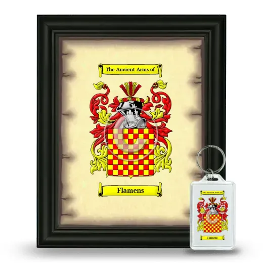 Flamens Framed Coat of Arms and Keychain - Black