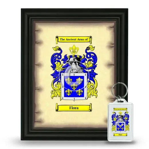 Flora Framed Coat of Arms and Keychain - Black