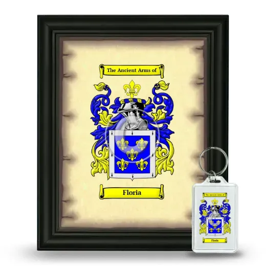 Floria Framed Coat of Arms and Keychain - Black